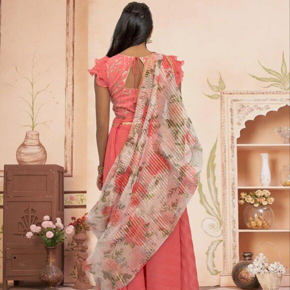 Pink Lehenga | EthnoChic Collection | Muvvas Boutique - Picture 5 of 5